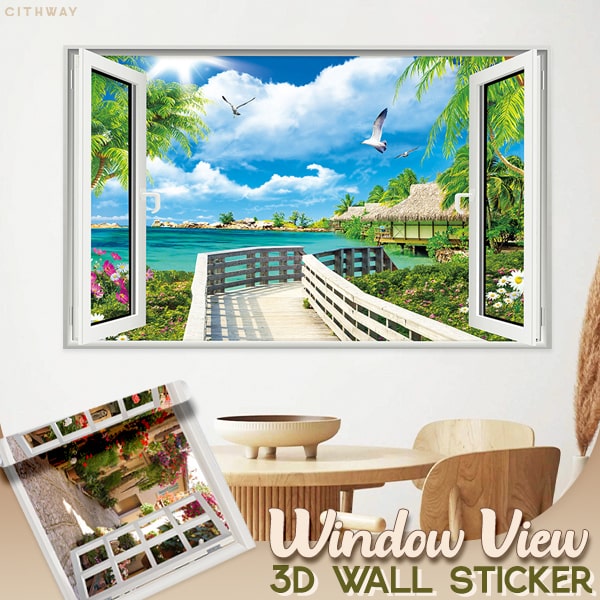 City View Window Sticker Cithway™ Self-Adhesive 3D Window View Wall Sticker – jammypicky