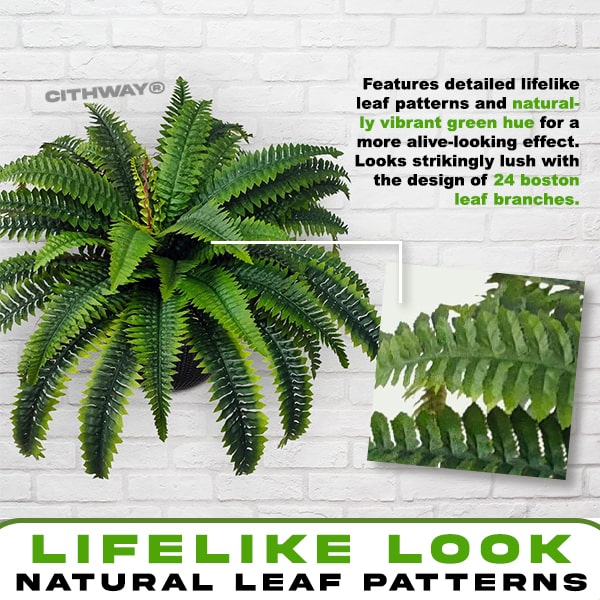 Cithway® Lifelike Artificial Boston Fern Plant Decoration