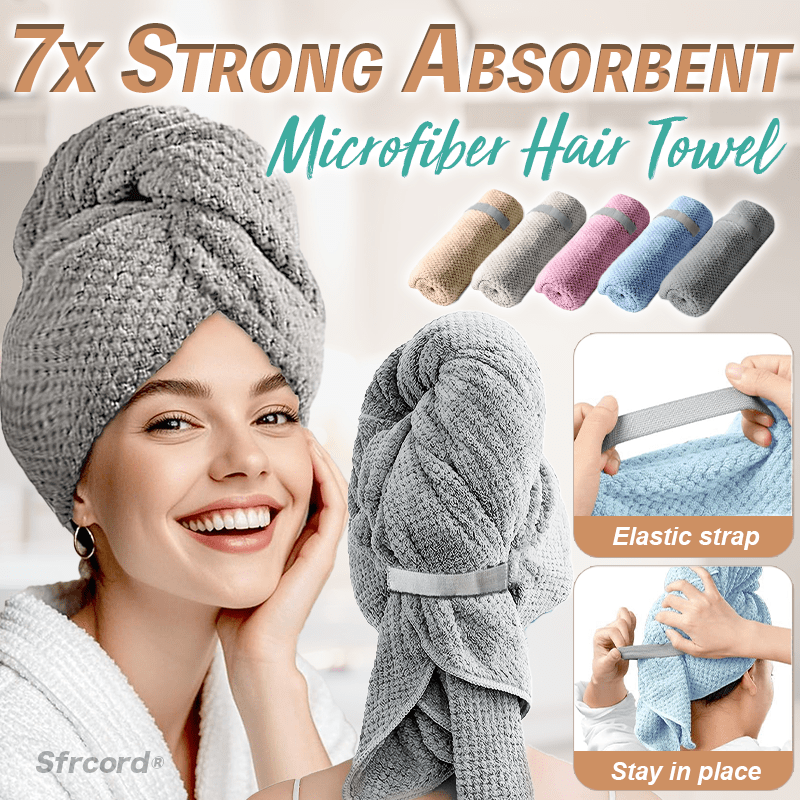 Sfrcord® 7x Strong Absorbent Microfiber Hair Towel