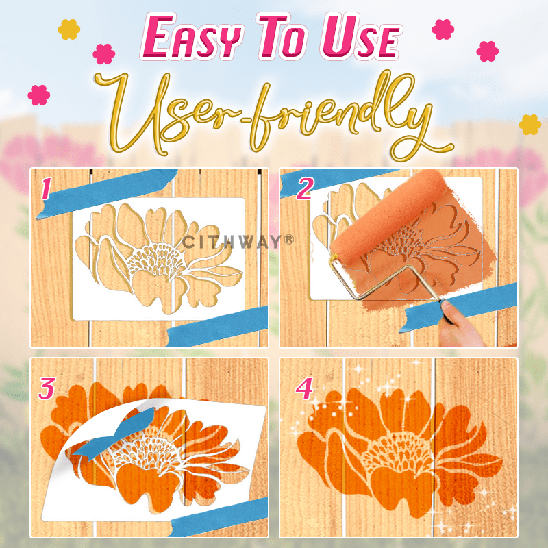 Cithway® Easy-Bloom Flower Art Fence Stencil
