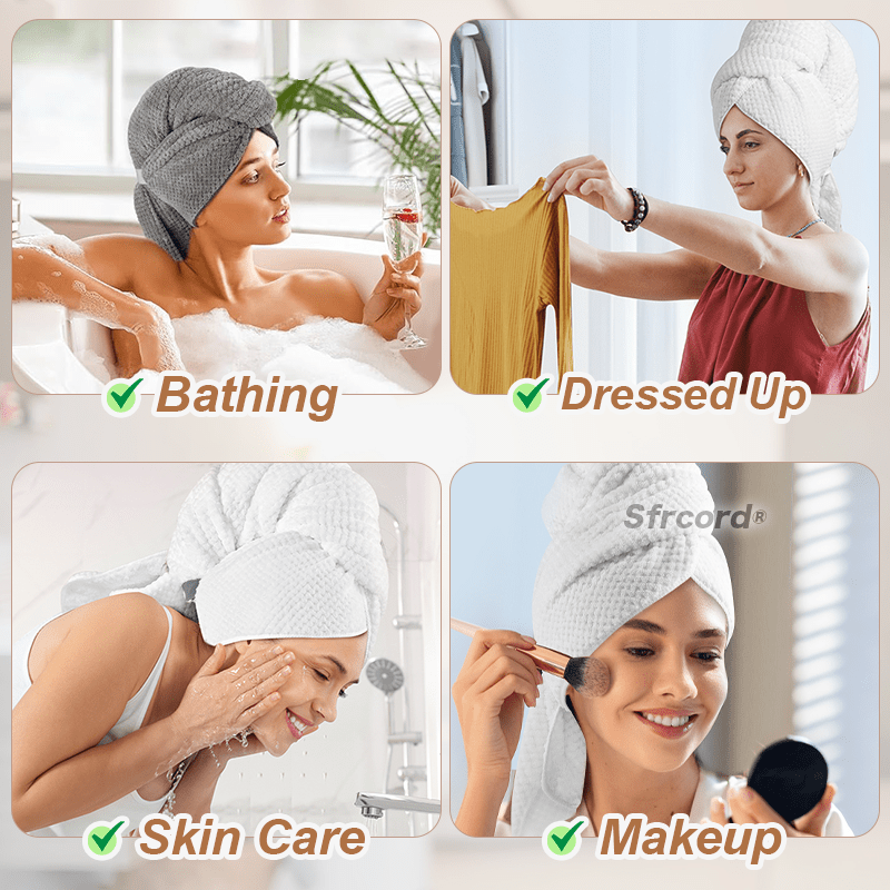 Sfrcord® 7x Strong Absorbent Microfiber Hair Towel