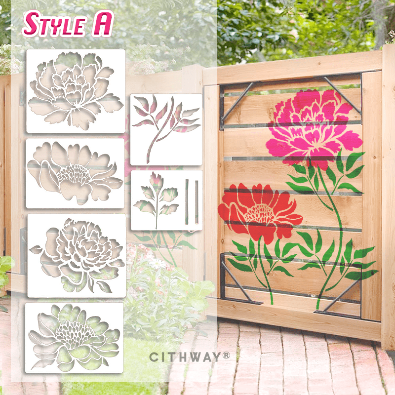 Cithway® Easy-Bloom Flower Art Fence Stencil
