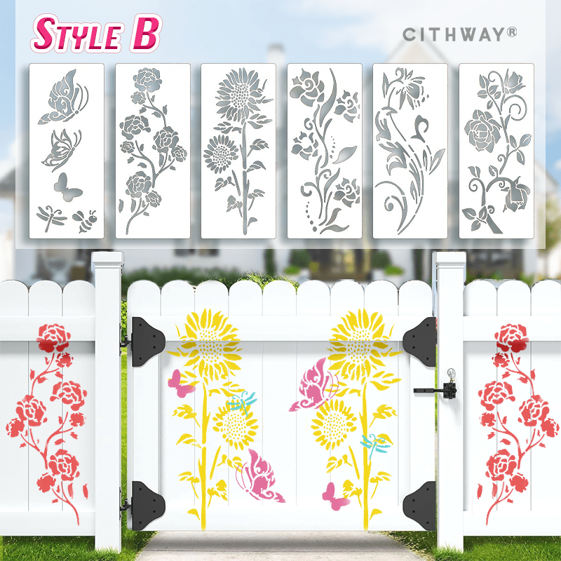 Cithway® Easy-Bloom Flower Art Fence Stencil